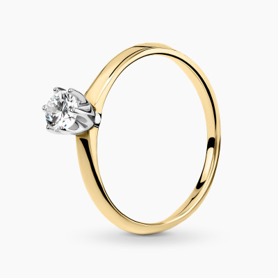 Pierścionek zaręczynowy dwukolorowe złoto 585 Torino z...