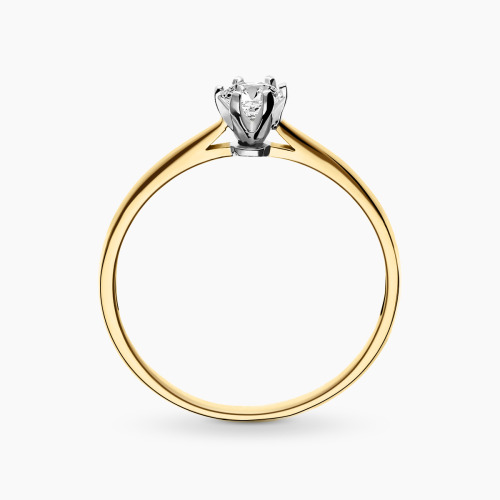 Pierścionek zaręczynowy dwukolorowe złoto 585 Vicenza z brylantem 0,23 ct