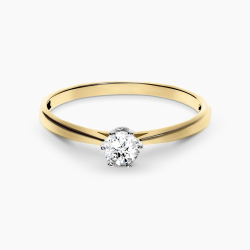 Pierścionek zaręczynowy dwukolorowe złoto 585 Vicenza z brylantem 0,23 ct