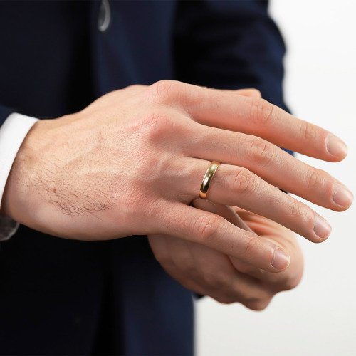 Obrączki Toscana z żółtego złota 585 męska 3 mm i damska 2 mm z brylantami 0,65 ct