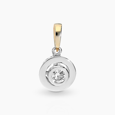 Zawieszka żółte i białe złoto 585 z brylantem 0,20 ct,...