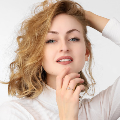 Pierścionek Bergamo z żółtego i białego złota 585 z... 2