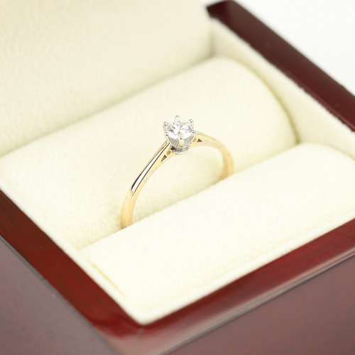 Pierścionek Siena z żółtego i białego złota 585 z brylantem 0,26 ct  1,57 g