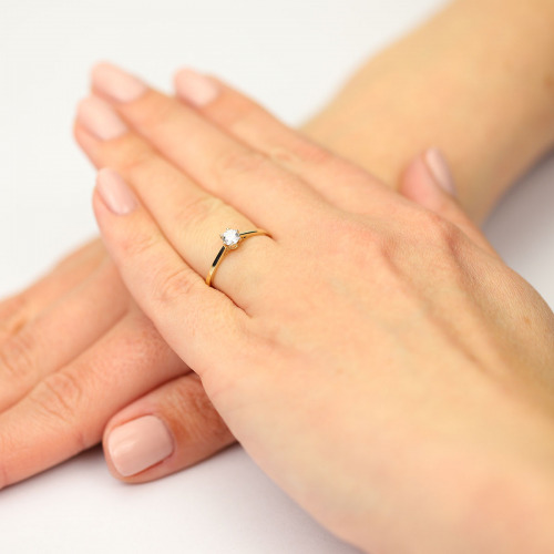 Pierścionek Siena z żółtego i białego złota 585 z brylantem 0,26 ct  1,57 g