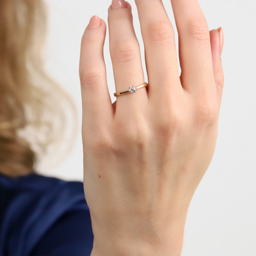 Pierścionek Siena z żółtego i białego złota 585 z brylantem 0,26 ct  1,57 g