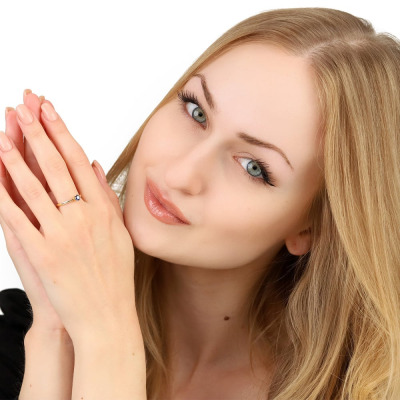 Pierścionek  żółte złoto 585 Vicenza z szafirem 0,27 ct 2