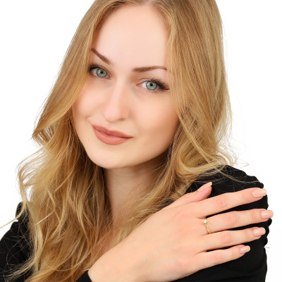 Pierścionek żółte złoto 585 Roma z brylantem 0,25ct 2