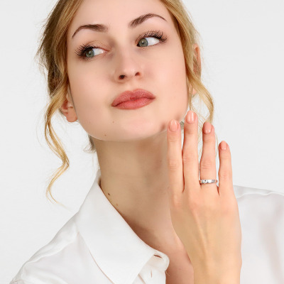 Pierścionek białe złoto 585 Milano z brylantem 0,26 ct 2