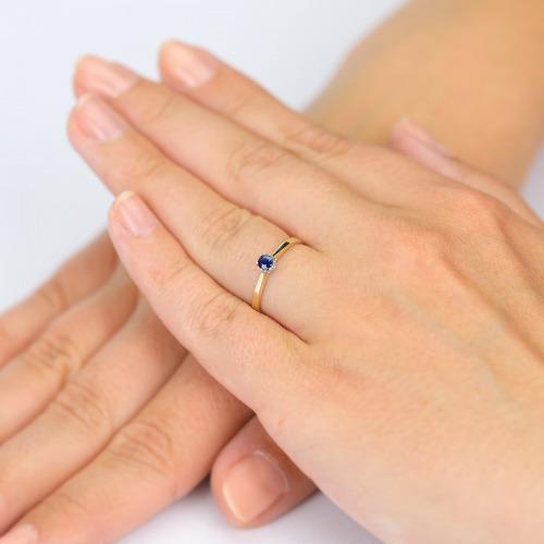 Pierścionek żółte złoto 585 Vicenza z szafirem 0,24 ct